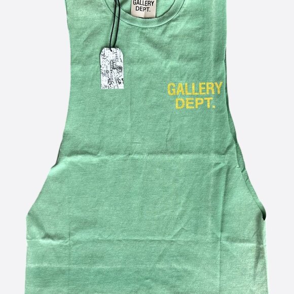 Gallery Dept Vintage Green & Yellow Logo Sleeveless T-Shirt